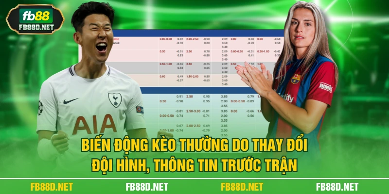 Biến động kèo thường do thay đổi đội hình, thông tin trước trận