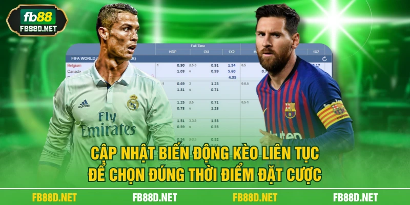 Cập nhật biến động kèo liên tục để chọn đúng thời điểm đặt cược